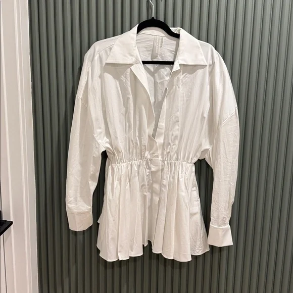 Norma Kamala Boyfriend Shirt Flared Mini Dress - Picture 5 of 10